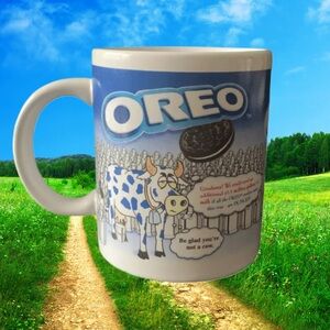 Vintage OREO Cookie Rare Pattern Coffee Tea Milk Mug Cup Classic Style Americana